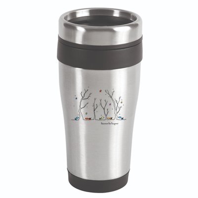 Colorful Cows Snowy Forest Stars (Color Options Available) Meaningful Gift 16oz Travel Tumbler
