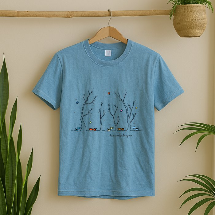 Colorful Cows Snowy Forest Stars (Color Options Available) Meaningful Gift T-Shirt