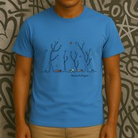 Colorful Cows Snowy Forest Stars (Color Options Available) Meaningful Gift T-Shirt