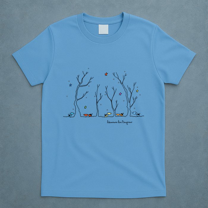 Colorful Cows Snowy Forest Stars (Color Options Available) Meaningful Gift T-Shirt