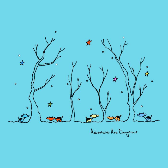 Colorful Cows Snowy Forest Stars (Color Options Available) Meaningful Gift T-Shirt