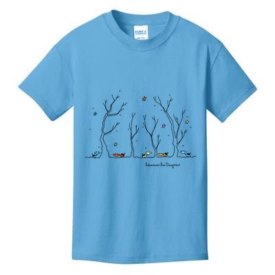 Colorful Cows Snowy Forest Stars (Color Options Available) Meaningful Gift Kids T-Shirt