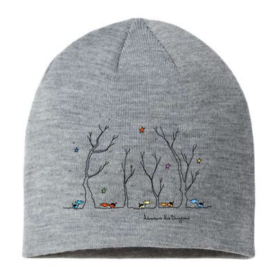 Colorful Cows Snowy Forest Stars (Color Options Available) Meaningful Gift Sustainable Beanie