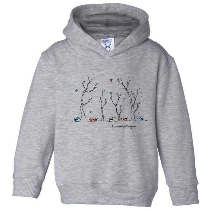 Colorful Cows Snowy Forest Stars (Color Options Available) Meaningful Gift Toddler Hoodie