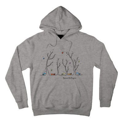 Colorful Cows Snowy Forest Stars (Color Options Available) Meaningful Gift Tall Hoodie