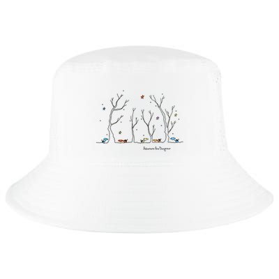 Colorful Cows Snowy Forest Stars (Color Options Available) Meaningful Gift Cool Comfort Performance Bucket Hat