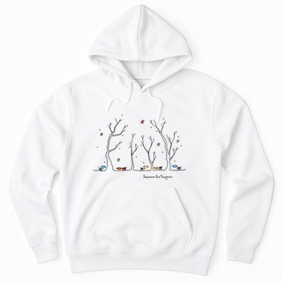 Colorful Cows Snowy Forest Stars (Color Options Available) Meaningful Gift Hoodie