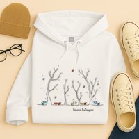 Colorful Cows Snowy Forest Stars (Color Options Available) Meaningful Gift Hoodie