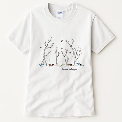 Colorful Cows Snowy Forest Stars (Color Options Available) Meaningful Gift Tall T-Shirt