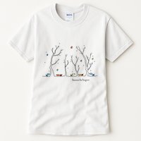 Colorful Cows Snowy Forest Stars (Color Options Available) Meaningful Gift Tall T-Shirt