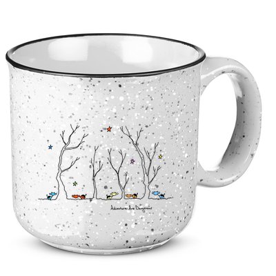 Colorful Cows Snowy Forest Stars (Color Options Available) Meaningful Gift 15oz Campfire Ceramic Mug