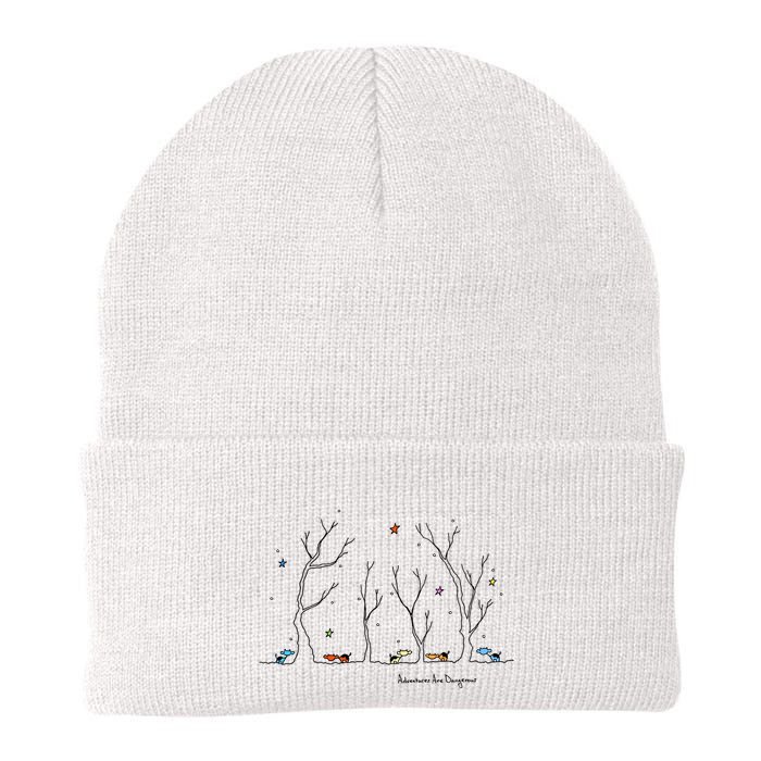 Colorful Cows Snowy Forest Stars (Color Options Available) Meaningful Gift Beanie