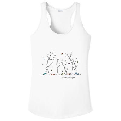 Colorful Cows Snowy Forest Stars (Color Options Available) Meaningful Gift Ladies PosiCharge Competitor Racerback Tank
