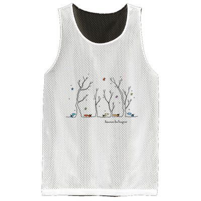 Colorful Cows Snowy Forest Stars (Color Options Available) Meaningful Gift Mesh Reversible Basketball Jersey Tank
