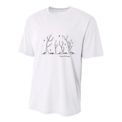 Colorful Cows Snowy Forest Stars (Color Options Available) Meaningful Gift Youth Performance Sprint T-Shirt