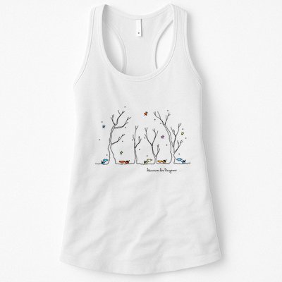 Colorful Cows Snowy Forest Stars (Color Options Available) Meaningful Gift Womens Tank Top