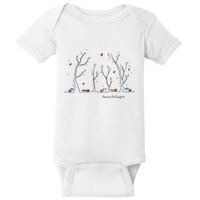 Colorful Cows Snowy Forest Stars (Color Options Available) Meaningful Gift Baby Bodysuit