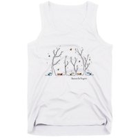 Colorful Cows Snowy Forest Stars (Color Options Available) Meaningful Gift Tank Top