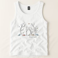 Colorful Cows Snowy Forest Stars (Color Options Available) Meaningful Gift Tank Top
