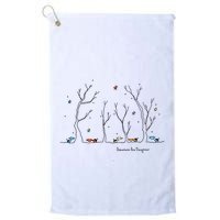 Colorful Cows Snowy Forest Stars (Color Options Available) Meaningful Gift Golf Towel