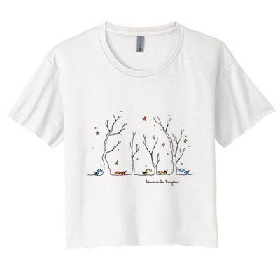 Colorful Cows Snowy Forest Stars (Color Options Available) Meaningful Gift Crop Top