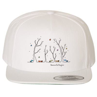 Colorful Cows Snowy Forest Stars (Color Options Available) Meaningful Gift Wool Snapback Cap