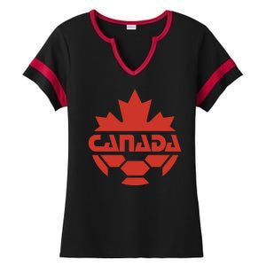 Cool Canada Soccer Jersey Logo Ladies Halftime Notch Neck Tee