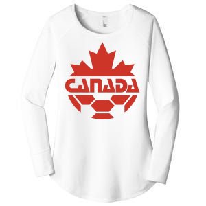 Cool Canada Soccer Jersey Logo Women's Perfect Tri Tunic Long Sleeve Shirt