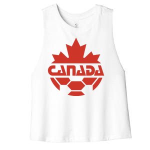 Cool Canada Soccer Jersey Logo Women's Racerback Cropped Tank