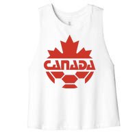 Cool Canada Soccer Jersey Logo Women's Racerback Cropped Tank