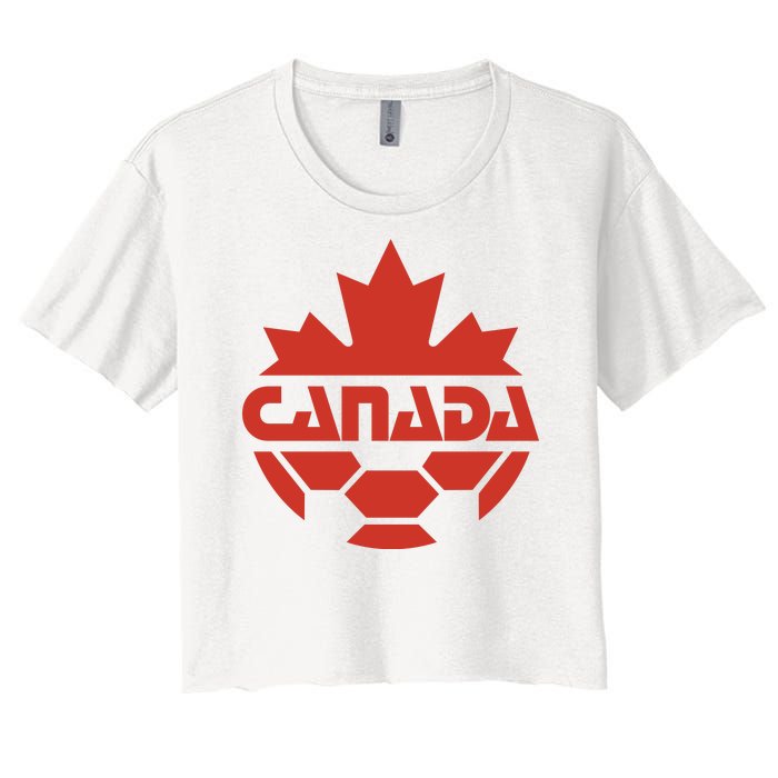 Cool Canada Soccer Jersey Logo Women's Crop Top Tee