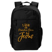 Cute Christian Saying I Run On Pumpkin Spice And Jesus Cute Gift Backpack
