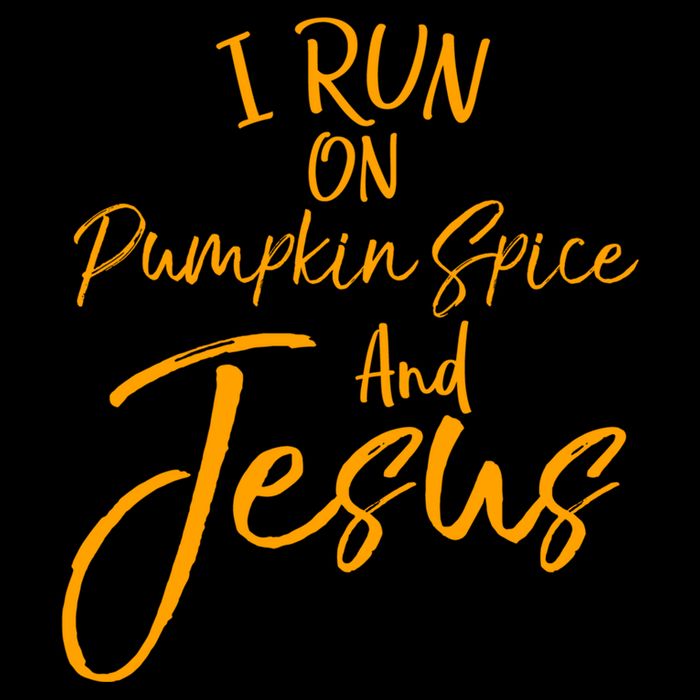 Cute Christian Saying I Run On Pumpkin Spice And Jesus Cute Gift Flat Bill Trucker Hat