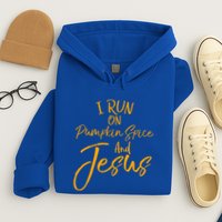 Cute Christian Saying I Run On Pumpkin Spice And Jesus Cute Gift Hoodie