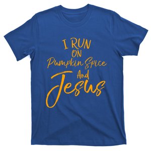 Cute Christian Saying I Run On Pumpkin Spice And Jesus Cute Gift T-Shirt