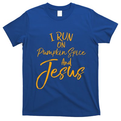 Cute Christian Saying I Run On Pumpkin Spice And Jesus Cute Gift T-Shirt