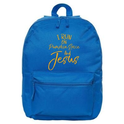 Cute Christian Saying I Run On Pumpkin Spice And Jesus Cute Gift 16 in Basic Backpack