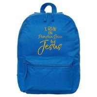 Cute Christian Saying I Run On Pumpkin Spice And Jesus Cute Gift 16 in Basic Backpack