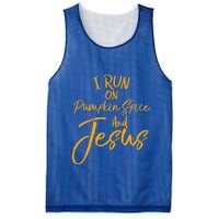 Cute Christian Saying I Run On Pumpkin Spice And Jesus Cute Gift Mesh Reversible Basketball Jersey Tank