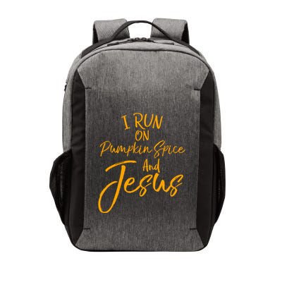 Cute Christian Saying I Run On Pumpkin Spice And Jesus Cute Gift Vector Backpack
