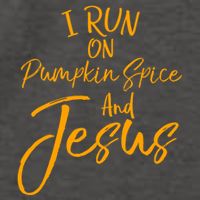 Cute Christian Saying I Run On Pumpkin Spice And Jesus Cute Gift Vector Backpack