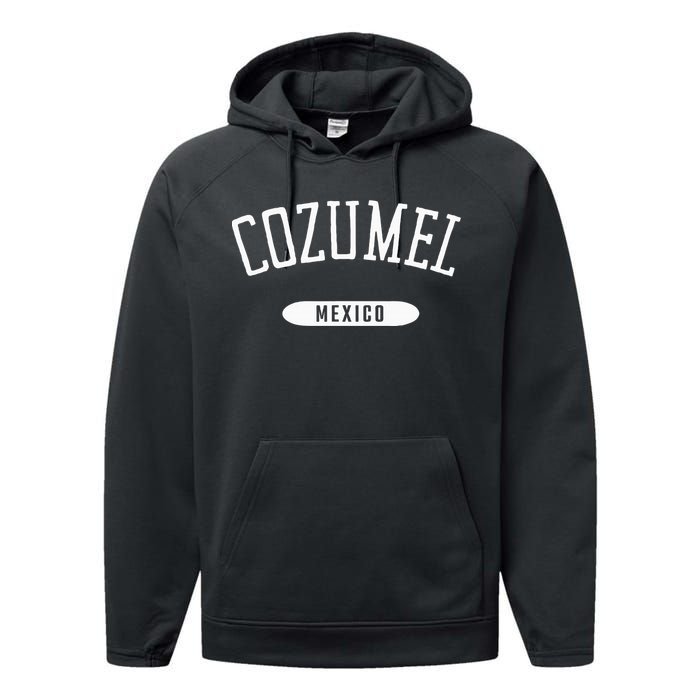 Cozumel Classic Style Cozumel Mexico Performance Fleece Hoodie