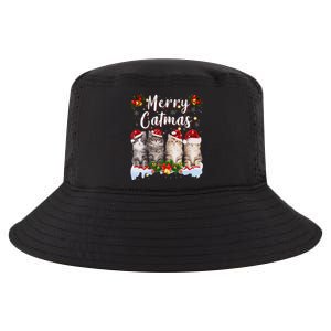 Cat Christmas Santa Hat Funny Merry Catmas Meowy Women Gift Cool Comfort Performance Bucket Hat