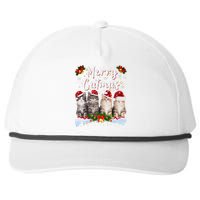 Cat Christmas Santa Hat Funny Merry Catmas Meowy Women Gift Snapback Five-Panel Rope Hat