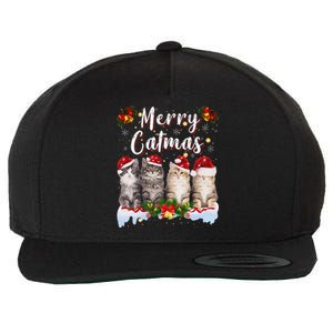 Cat Christmas Santa Hat Funny Merry Catmas Meowy Women Gift Wool Snapback Cap