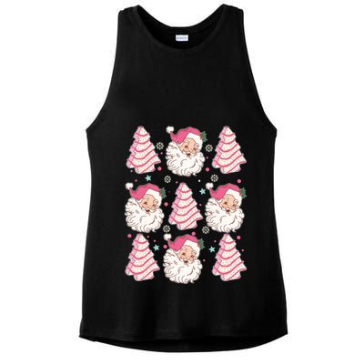 Cute Christmas Snack Cake Trees Santa Claus Ladies PosiCharge Tri-Blend Wicking Tank