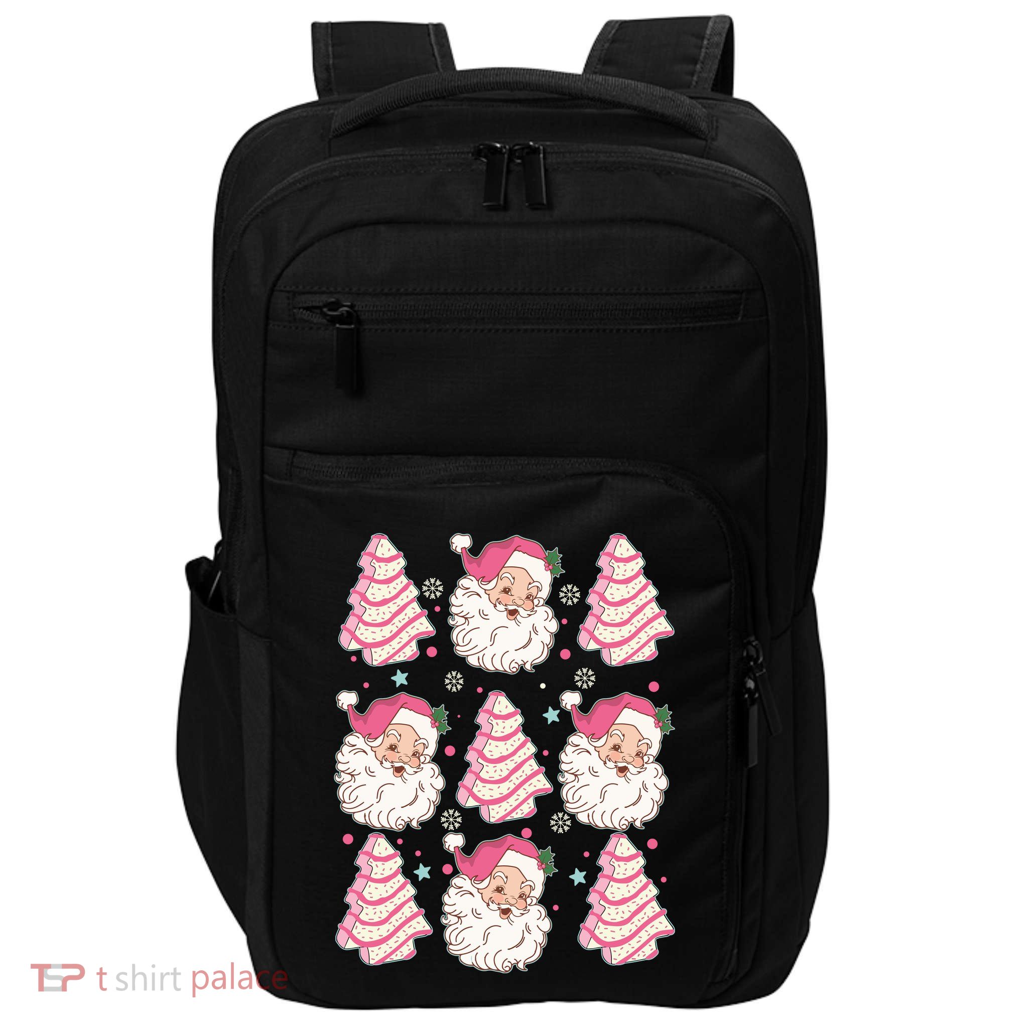 Cute Christmas Snack Cake Trees Santa Claus Impact Tech Backpack