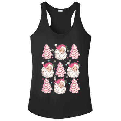 Cute Christmas Snack Cake Trees Santa Claus Ladies PosiCharge Competitor Racerback Tank