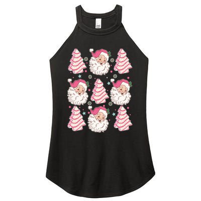 Cute Christmas Snack Cake Trees Santa Claus Women's Perfect Tri Rocker Tank