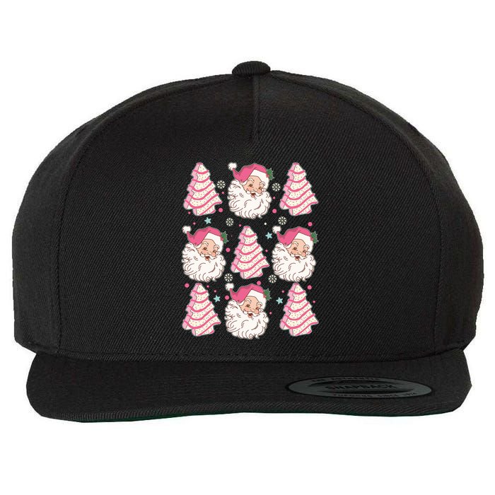 Cute Christmas Snack Cake Trees Santa Claus Wool Snapback Cap